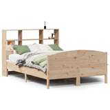 ZNTS Bookcase Bed without Mattress 150x200 cm King Size Solid Wood Pine 3323101