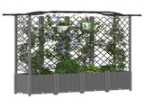 Raised Bed with Trellis and Roof Light Grey 204 x 40 x 138 cm 42032586