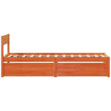 Bed Frame without Mattress Wax Brown 90x190 cm Single Solid Wood Pine 846806