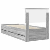 Bed Frame with Drawer Grey Sonoma 75 x 190 cm Engineer Wood 3410761
