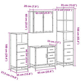 4 Piece Bathroom Furniture Set Sonoma Oak Engineered Wood 3301256