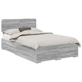 Bed Frame with Drawer Grey Sonoma 120 x 200 cm Engineered Wood 3412396