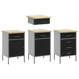 Work Cabinet Set with Drawer with Storage Manual 10 pcs Black 3321480