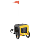 Pet Bike Trailer Yellow and Grey Oxford Fabric and Iron 93826