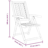 Reclining Garden Chair Set of 3 Natural wood Solid acacia wood 362232