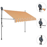 Manual Retractable Awning with LED 300 cm Yellow and Blue 145852