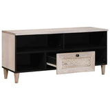 TV Cabinet Bleached White 100 x 33 x 46 cm Solid Mango Wood 4018132