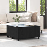 Coffee Table Black Oak 75 x 75 x 38 cm Engineered Wood 875482