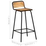 Bar Chairs 2 pcs Solid Mango Wood 321953
