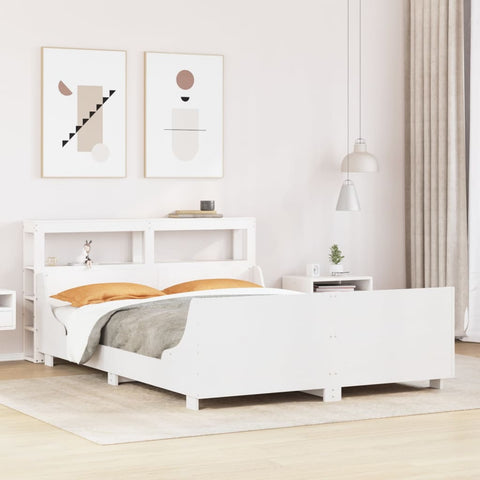 Bed Frame without Mattress White 160x200 cm Solid Wood Pine 3306454