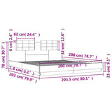 Bed Frame without Mattress White 200x200cm 3209891