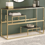 Console Table Gold Stainless Steel and Tempered Glass 350004
