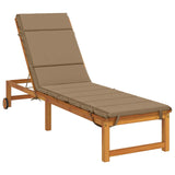 Sunlounger Cushion GEMERT 100% Polyester Taupe 200 x 60 x 3 cm 948526