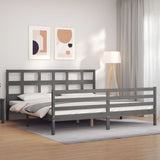 Bed Frame without Mattress Grey 200x200 cm Solid Wood 3194853
