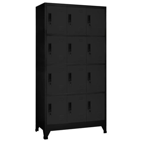 ZNTS Locker Cabinet Black 90x45x180 cm Steel 339814