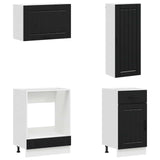 Kitchen Unit LUCCA 8 pcs Black Engineered Wood 3438154