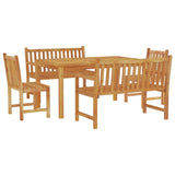 Garden Dining Set Natural Teak Solid Teak Wood Medium 3157155