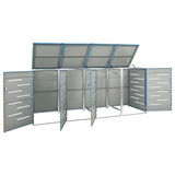 Quadruple Wheelie Bin Shed 276.5x77.5x112.5 cm Stainless Steel 149569