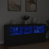 Sideboard with LED Lights Black 162x37x67 cm 3208996