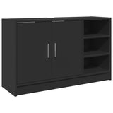 Sink Cabinet Black 90x29x55 cm Engineered Wood 848123