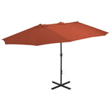 44872 Outdoor Parasol with Aluminium Pole 460x270 cm Terracotta
