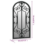 ZNTS Garden Mirror Black 70x30 cm Iron for Outdoor Use 318376