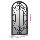 Garden Mirror Black 70x30 cm Iron for Outdoor Use 318376