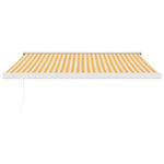 Retractable Awning Yellow and White 3.5x2.5 m Fabric and Aluminium 3154532