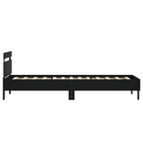 Bed Frame without Mattress with LED Lights Black 90x200 cm 838716