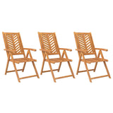 Reclining Garden Chair Set of 3 Natural wood Solid acacia wood 362232