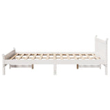 Bed Frame without Mattress White 150x200 cm King Size Solid Wood Pine 855589