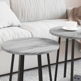 Side Table Set with Shelf 2 pcs Grey Sonoma and Black 869705