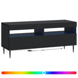 LED TV Cabinet Black Engineered Wood 896986