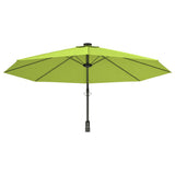 Wall-mounted Parasol with LEDs Apple Green 290cm 362893