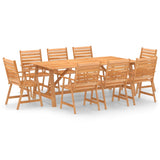 ZNTS 9 Piece Garden Dining Set Solid Acacia Wood 3057847