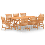 Outdoor Dining Set Rich Warm Colour Solid Acacia Wood Large 3057847