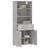 Highboard Concrete Grey 69.5x34x180 cm Engineered Wood 3200501