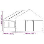 Gazebo with Roof White 4.46x5.88x3.75 m Polyethylene 3155494