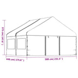 Gazebo with Roof White 4.46x5.88x3.75 m Polyethylene 3155494