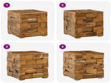 Storage Stool Brown 40 x 40 x 45 cm Solid Teak Wood 42015923
