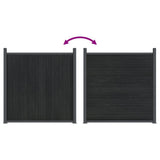 Fence Panel Grey 353x186 cm WPC 3282790