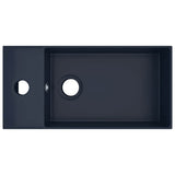 Bathroom Sink with Overflow Ceramic Dark Blue 146990