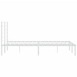 Metal Bed Frame without Mattress with Headboard White 120x190cm 352365