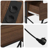 Desk with Drawer Brown Oak 120 x 79 x 86.5 cm Engineered Wood 859404