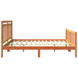 Bed Frame with Headboard 2 pcs Wax Brown 205.5 x 185.5 x 100 cm 3418137
