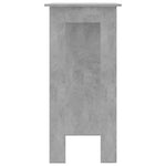 ZNTS Bar Table with Shelf Concrete Grey 102x50x103.5 cm Engineered Wood 809462