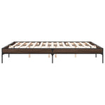 ZNTS Bed Frame Brown Oak 200x200 cm Engineered Wood and Metal 845000