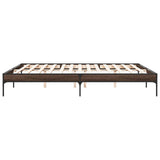 ZNTS Bed Frame Brown Oak 200x200 cm Engineered Wood and Metal 845000