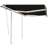 3069924 Manual Retractable Awning with LED 3,5x2,5 m Anthracite