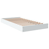Bed Frame without Mattress White 100x200 cm Engineered Wood 842056